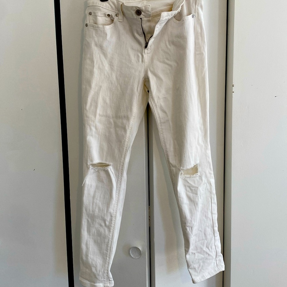 White ripped jeans